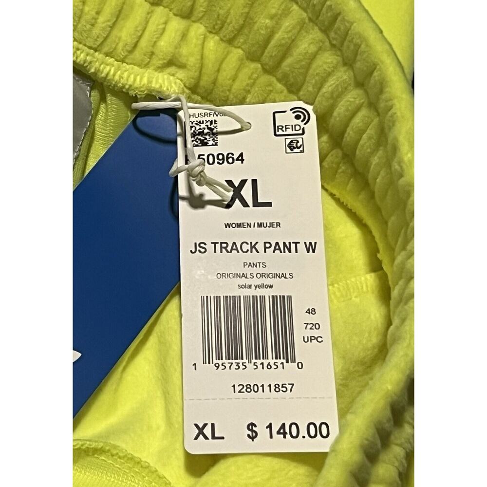 ADIDAS Jeremy Scott Velour Track Pant Wide Leg H50964 Womens Sz XL Solar Yellow - Picture 10 of 14